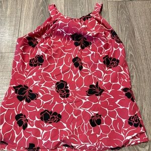 Ann Taylor Floral Pink and Black Women's Top